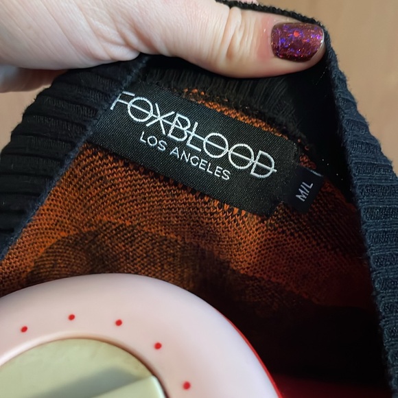 Foxblood orange and black swirl Halloween cardigan - Picture 6 of 6